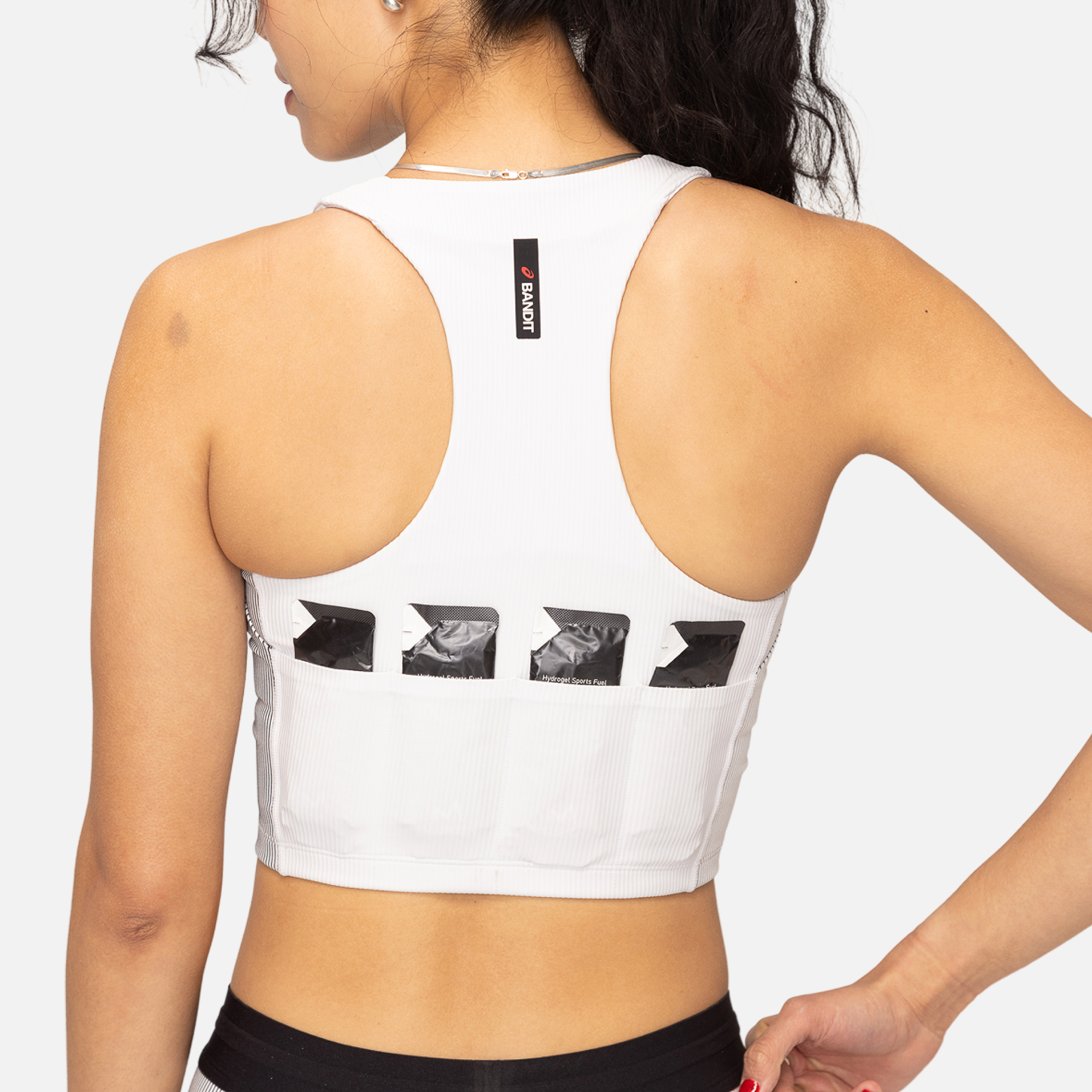 Mixed Race Crossed Top レディース Bandit & ASICS | Women's Cadence Zip Front Race Crop - White