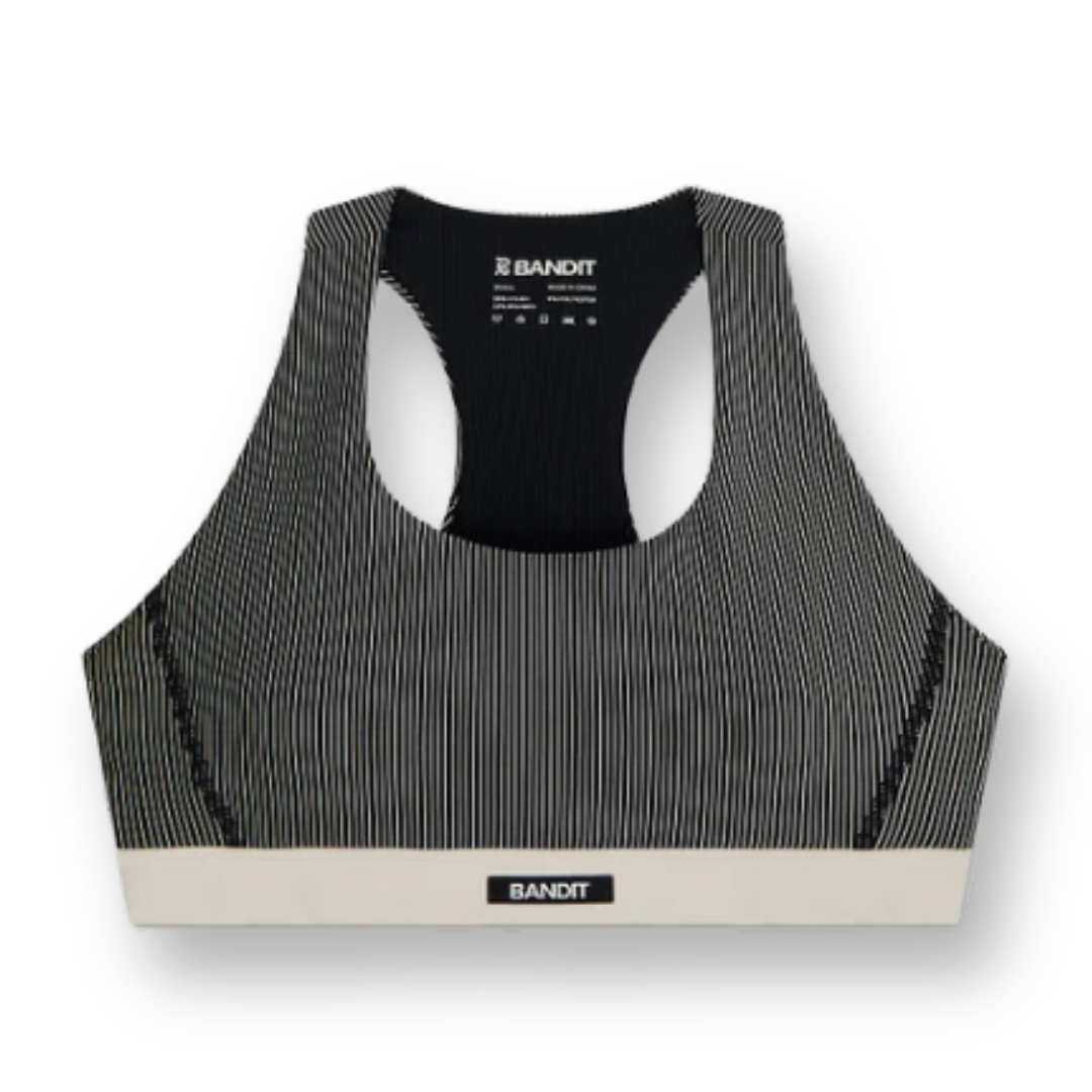 Bandit Women's Cadence Striped Run Bra Black Chalk