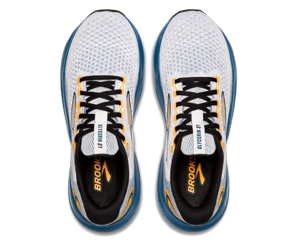 Brooks | Men's Glycerin 21 | White/Sapphire/Orange